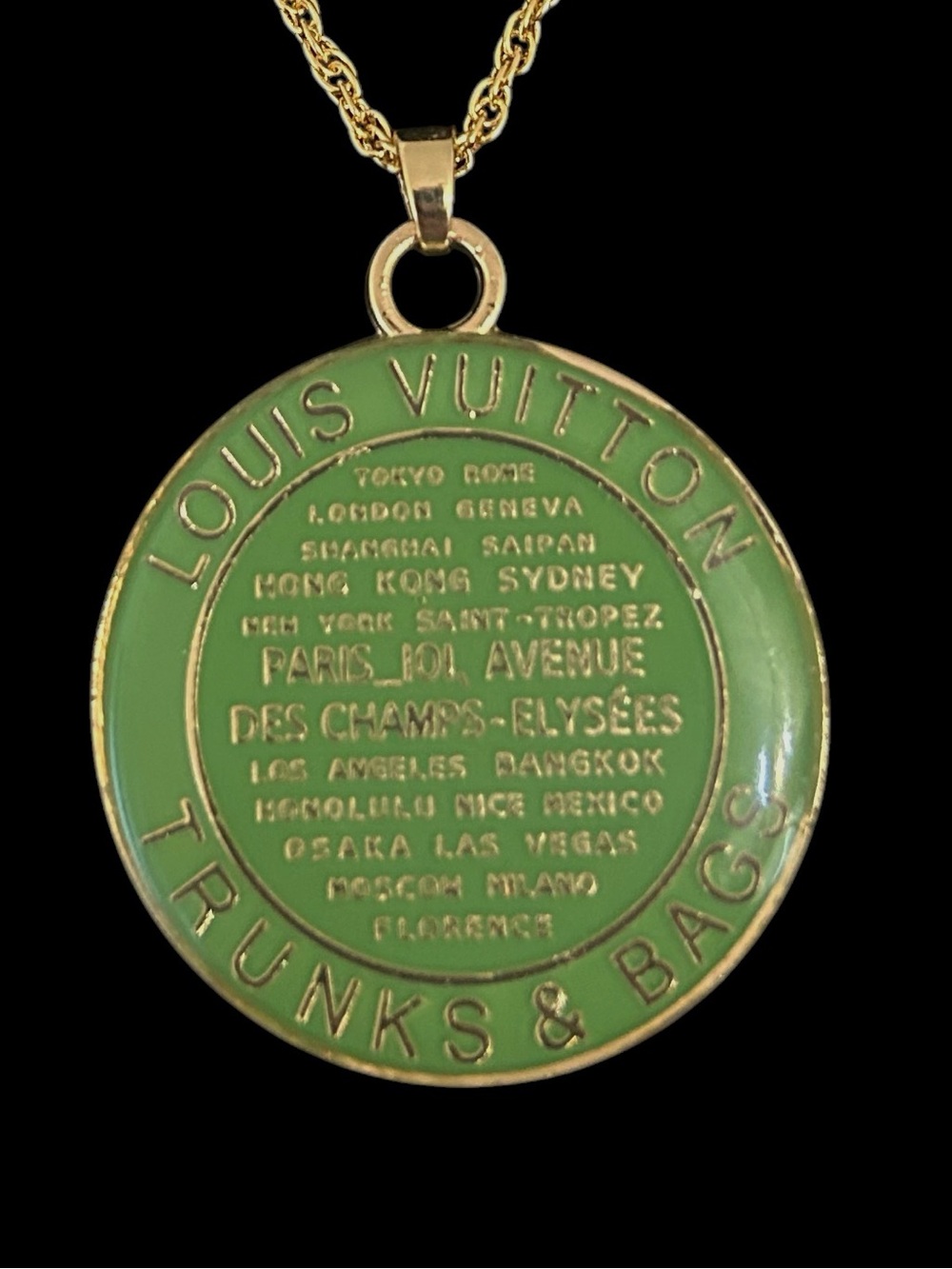 Louis Vuitton Green Charm Necklace